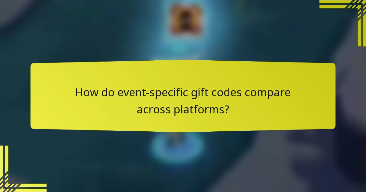 How do event-specific gift codes compare across platforms?