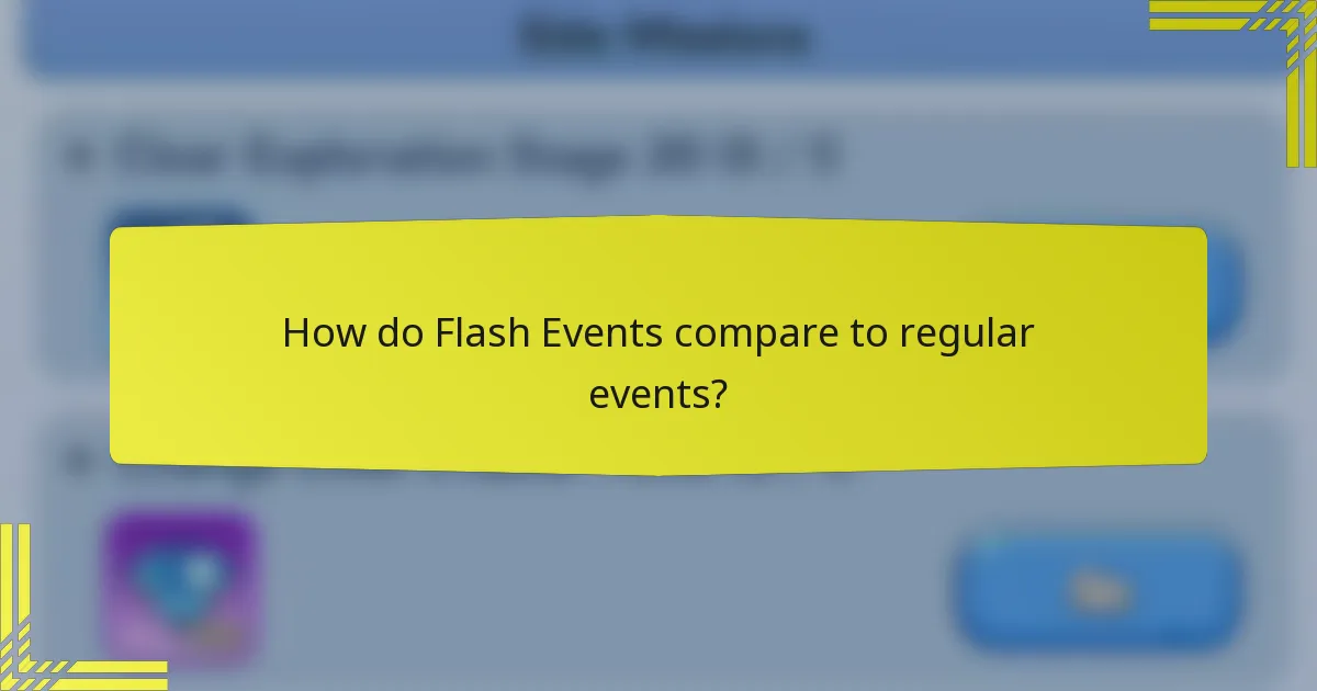 How do Flash Events compare to regular events?