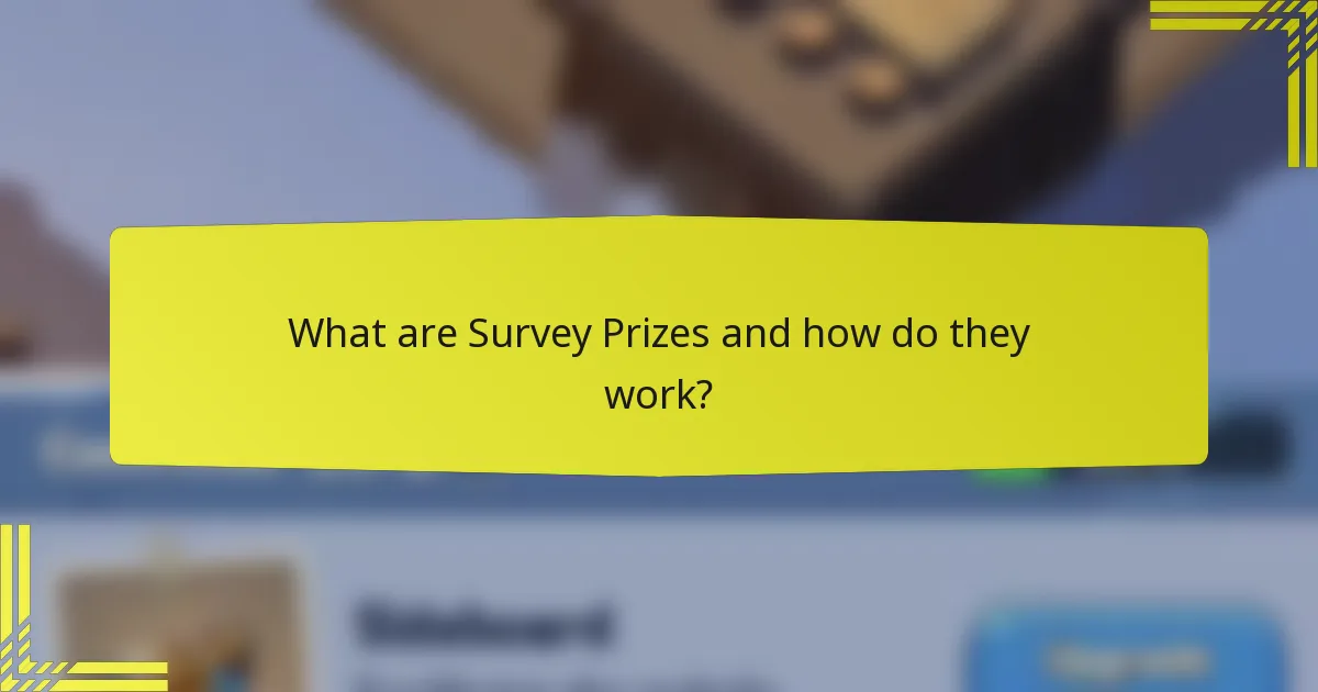 What are Survey Prizes and how do they work?