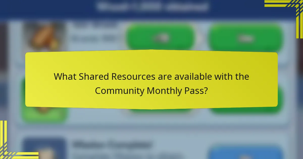 What Shared Resources are available with the Community Monthly Pass?